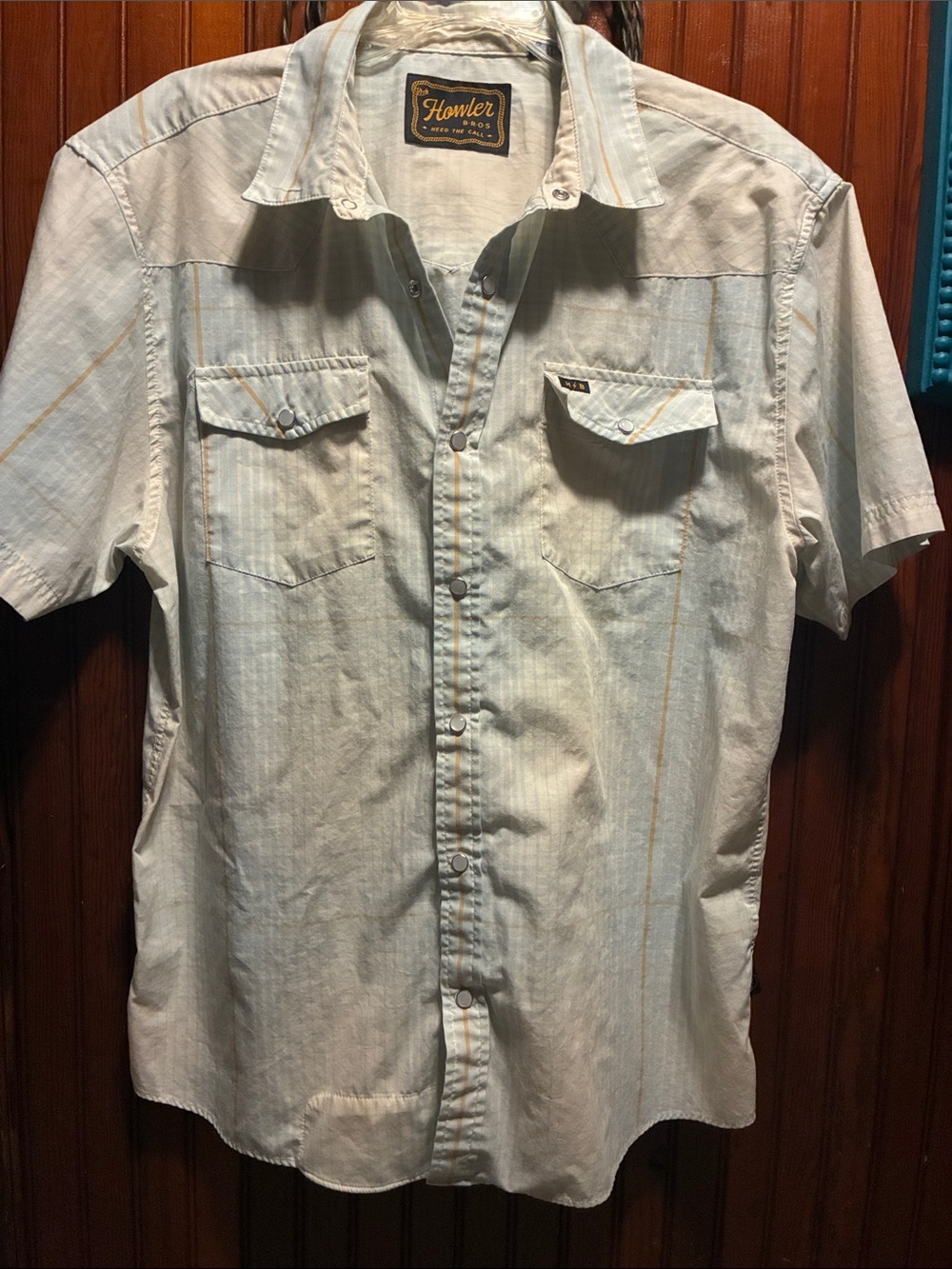 Howler Brothers Light Blue Short-Sleeve Button-Up Shirt